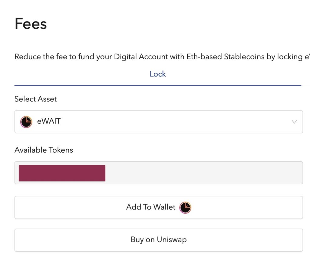 fees for depositing eth-based stablecoins